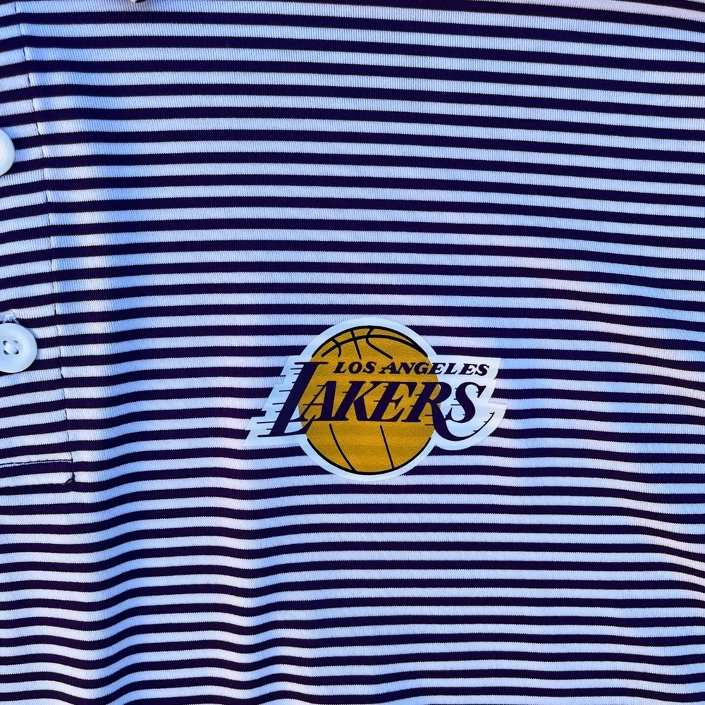 Men's Los Angeles Lakers Columbia‎ Purple Golf Club Invite Omni-Wick Polo XL